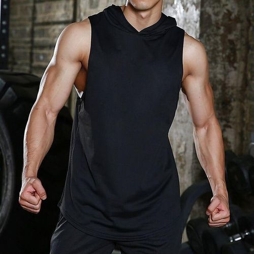 Pack Performance Athlétique : 2 Débardeurs à Capuche Homme - Noir & Gris