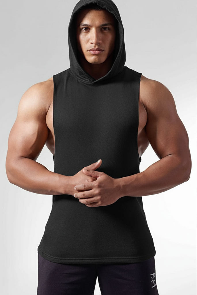 Débardeur à Capuche sans Manches pour Homme - Idéal Sport & Musculation