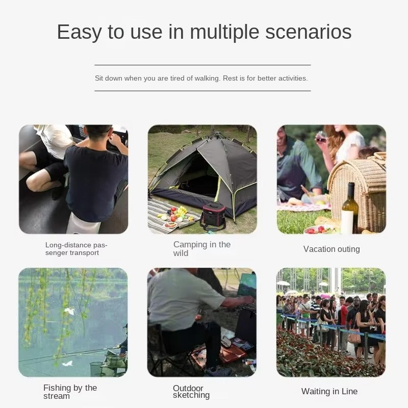 Tabouret Pliant Télescopique Portable, Piste Rétractable, Voyage, Randonnée, Plage, Camping en Plein Air