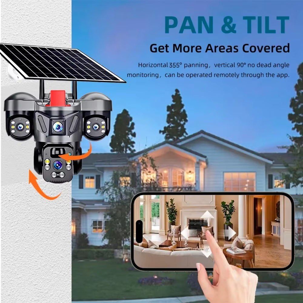 📹 Caméra de Surveillance WiFi Solaire PTZ 10K 📹 كاميرا مراقبة ذكية لاسلكية بالطاقة الشمسية