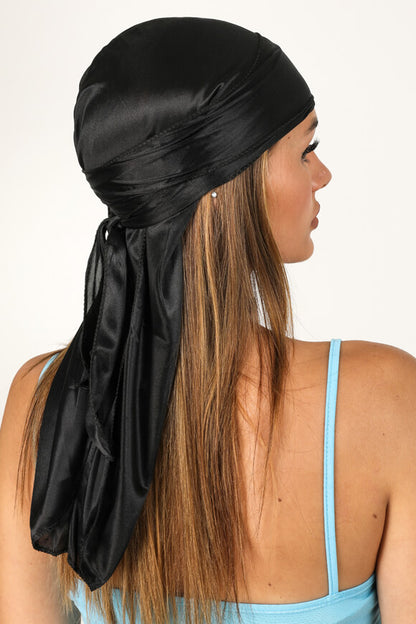 Durag en Satin Noir pour Femme - Style Tendance et Protection Capillaire