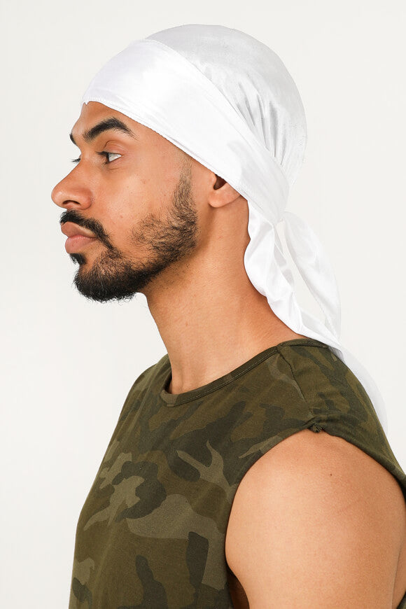 Pack Couple Durags en Satin Blanc - L'Élégance et la Protection Capillaire à Deux