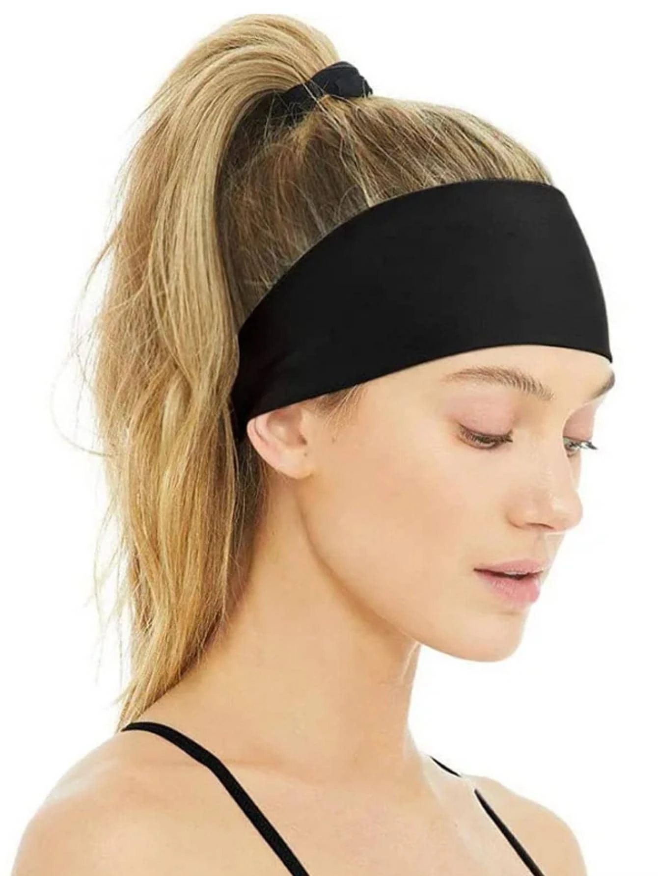 Bandeau Cheveux Noir Large - Accessoire Tendance & Confort Quotidien