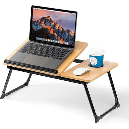 Bureau pliable ajustable pour lit et canapé (Walnut) - Idéal pour travailler et manger