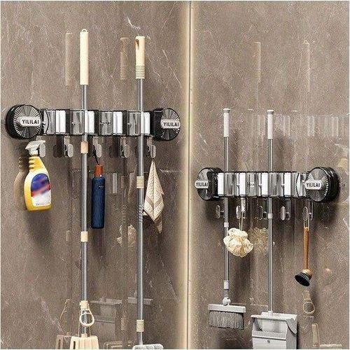 Accroche Balai Mural Sans Percer,Ventouse Support Balais Mural Avec Capacité de Charge