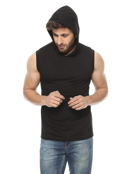 Débardeur à Capuche Homme Noir - Performance & Fit Musculaire