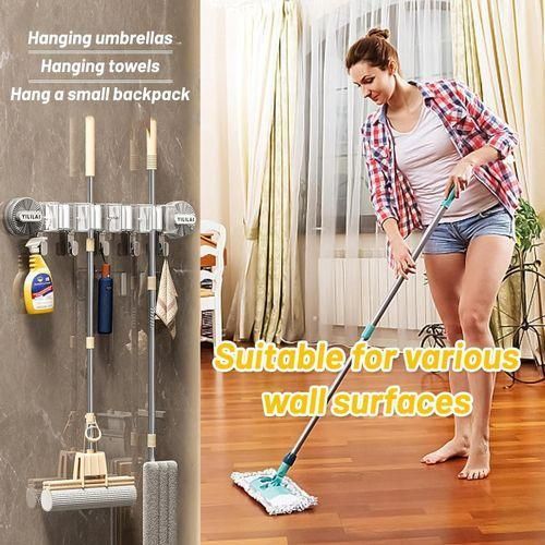 Accroche Balai Mural Sans Percer,Ventouse Support Balais Mural Avec Capacité de Charge