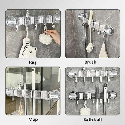 Accroche Balai Mural Sans Percer,Ventouse Support Balais Mural Avec Capacité de Charge