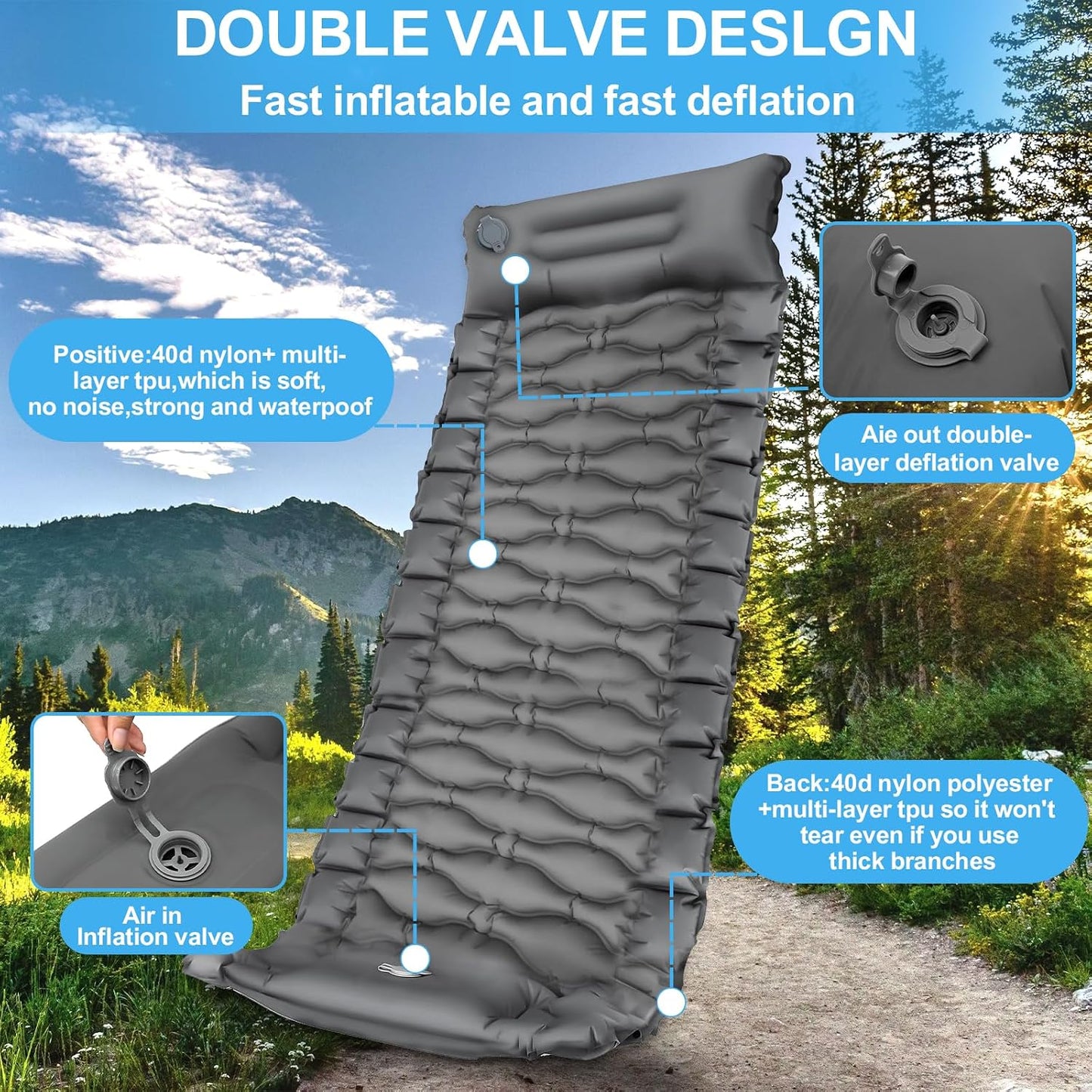 🏕️ Matelas Camping Gonflable 🏕️ مرتبة تخييم قابلة للنفخ