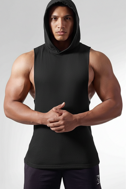 Débardeur à Capuche sans Manches pour Homme - Idéal Sport & Musculation