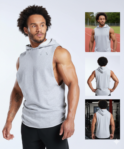 Débardeur à Capuche sans Manches pour Homme - Style Athlétique Décontracté