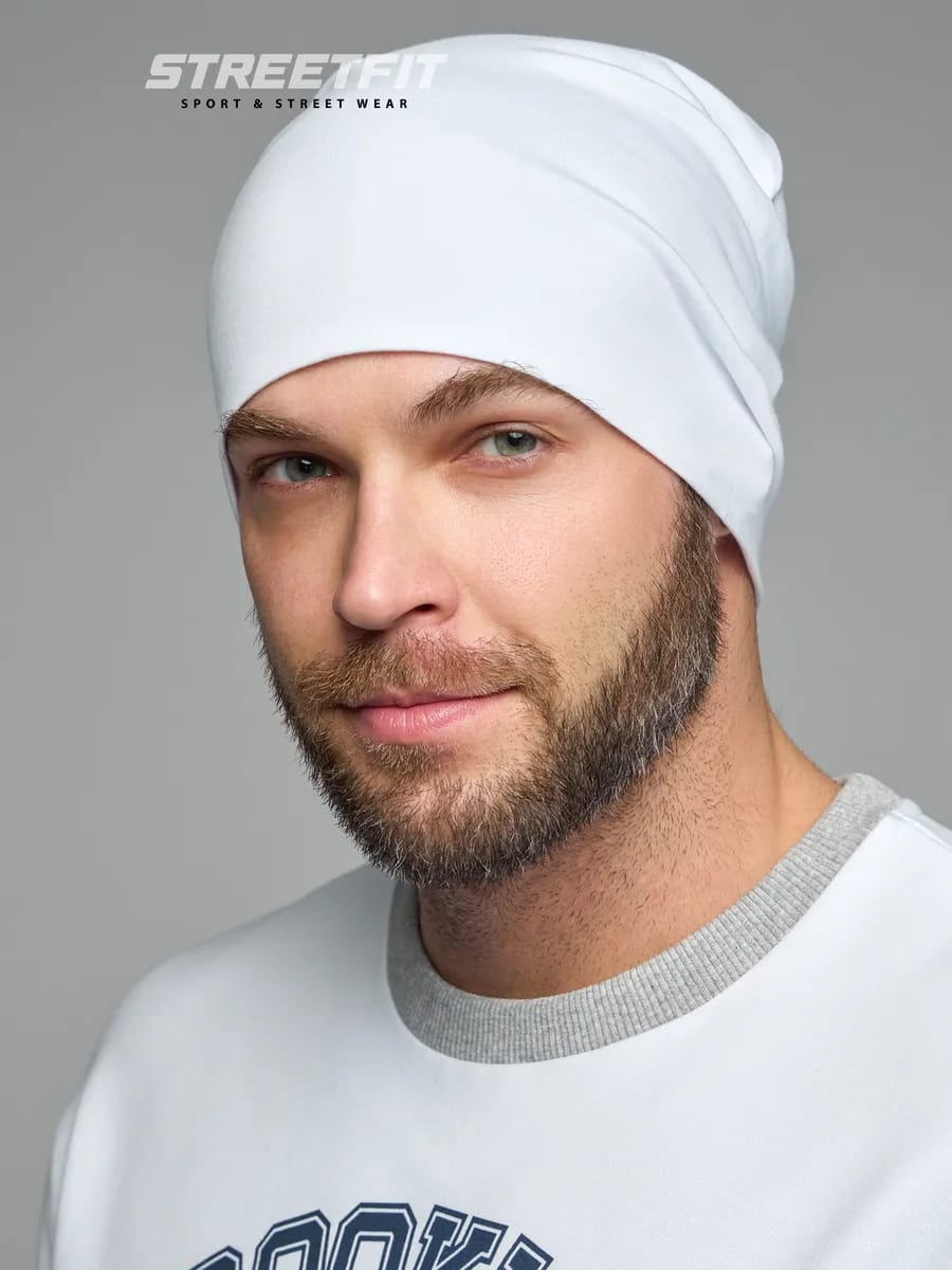 Pack Bonnet Beanie "STREETFIT" Bicolore Noir/Blanc & Casque Audio Tech