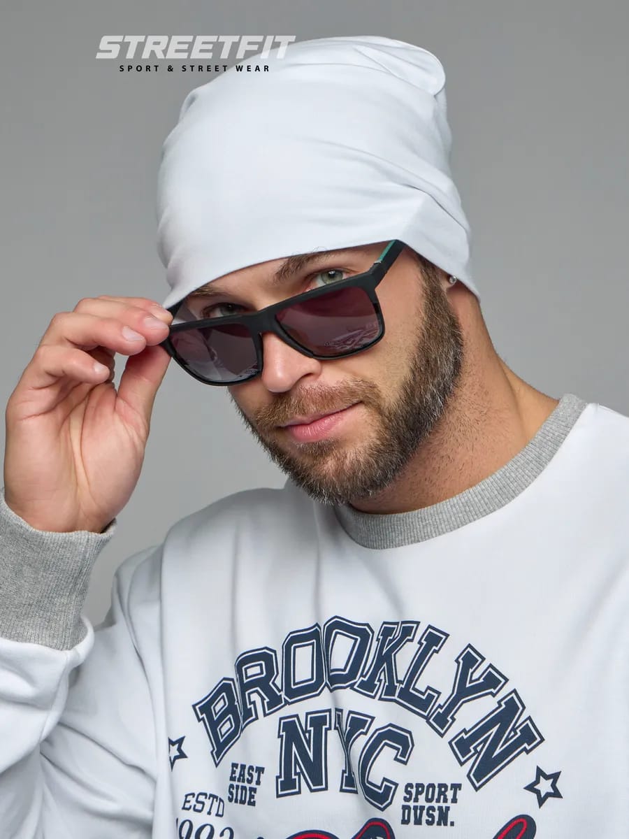 Pack Bonnet Beanie "STREETFIT" Bicolore Noir/Blanc & Casque Audio Tech