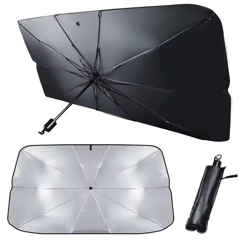 Pare-soleil de voiture, pare-brise avant, colle argentée, résistant aux Uv, pliable, accessoires de protection solaire pour voiture