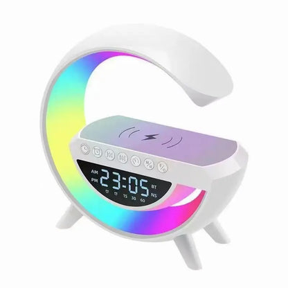 Haut-parleur Bluetooth créatif, chargeur sans fil pour téléphone portable, lampe de table multifonctionnelle avec lumières RGB