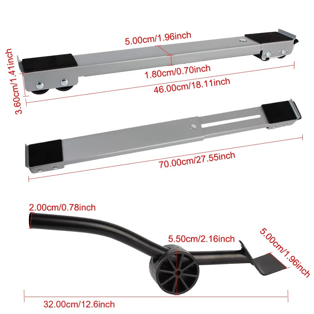 Support roulant extensible parallèle pour Machine à laver Frigo ou réfrigérateur