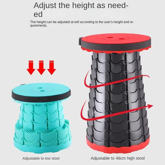 Tabouret Pliant Télescopique Portable, Piste Rétractable, Voyage, Randonnée, Plage, Camping en Plein Air