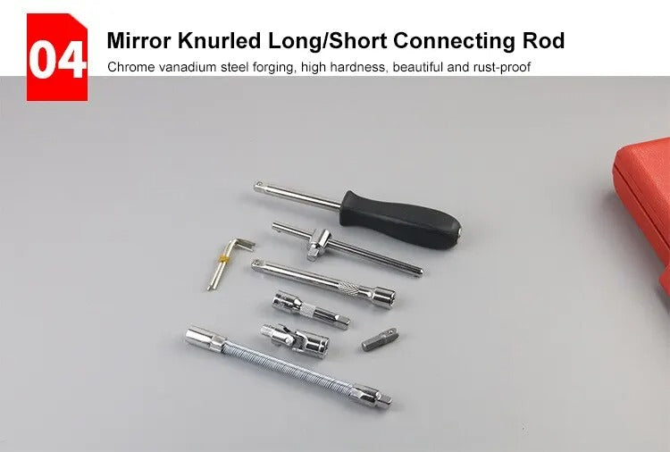 TCFUNDY Ensemble de 46 clés à cliquet combinées (14 clés à douille) pour réparation automobile