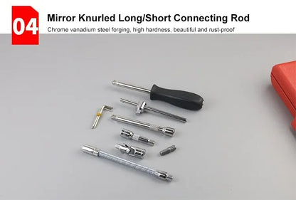 TCFUNDY Ensemble de 46 clés à cliquet combinées (14 clés à douille) pour réparation automobile