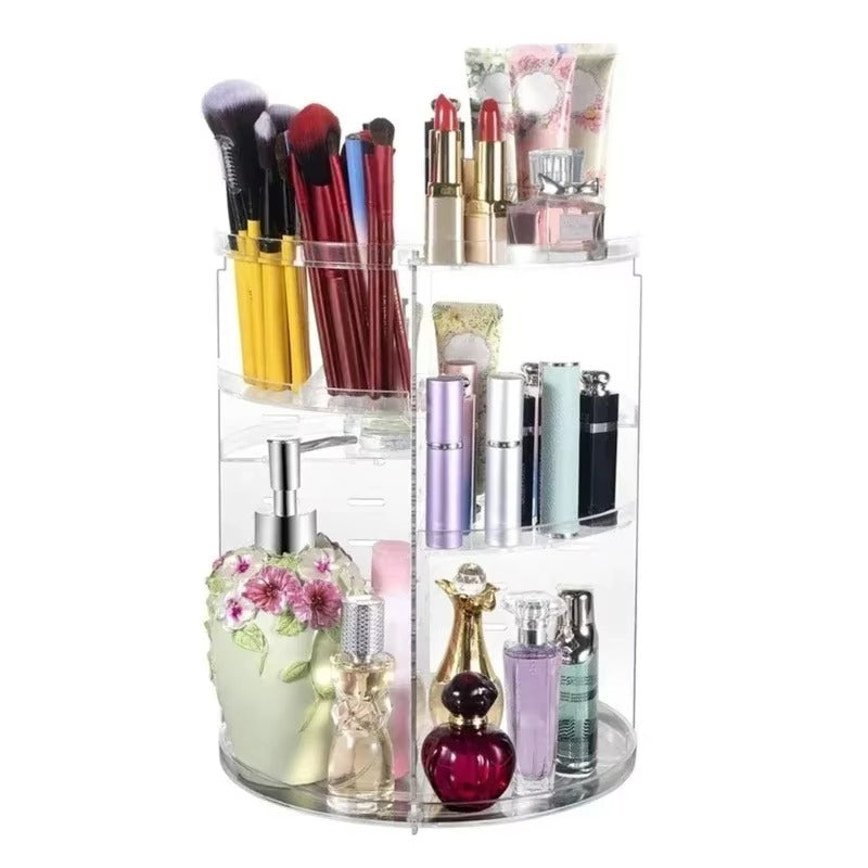 Boîte de rangement transparente pour cosmétiques, rotation à 360 degrés, porte-rouge à lèvres