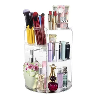 Boîte de rangement transparente pour cosmétiques, rotation à 360 degrés, porte-rouge à lèvres