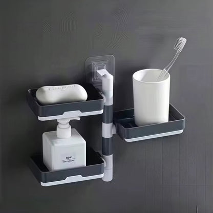 Porte-savon mural rotatif multicouche auto-adhésif pour bureau, cuisine, maison, dortoir