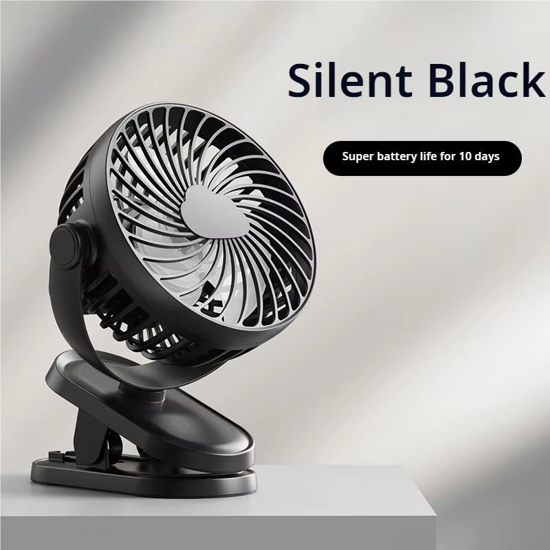 Nouveau mini ventilateur portable à pince, trois vitesses réglables, chargement USB