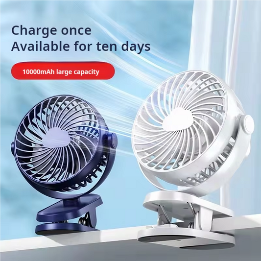 Nouveau mini ventilateur portable à pince, trois vitesses réglables, chargement USB
