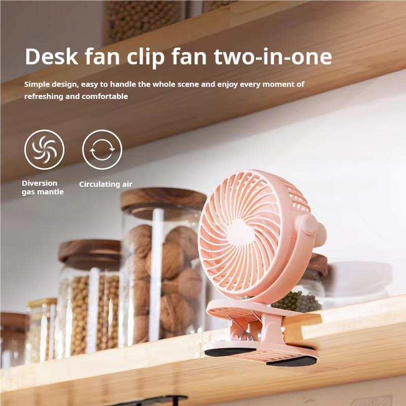 Nouveau mini ventilateur portable à pince, trois vitesses réglables, chargement USB
