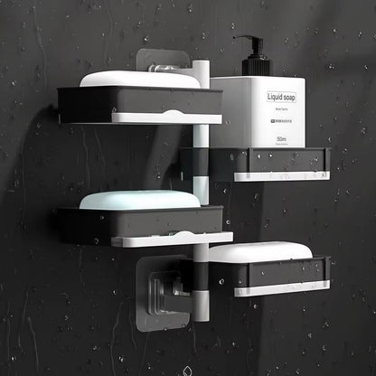 Porte-savon mural rotatif multicouche auto-adhésif pour bureau, cuisine, maison, dortoir