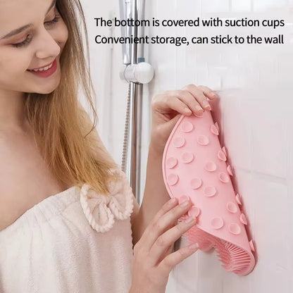 Brosse de lavage des pieds, frottez le dos avec une brosse à ventouse, outil de salle de bain, coussin de massage des pieds, tapis de massage de douche, coussin de bain exfoliant, éponge de bain
