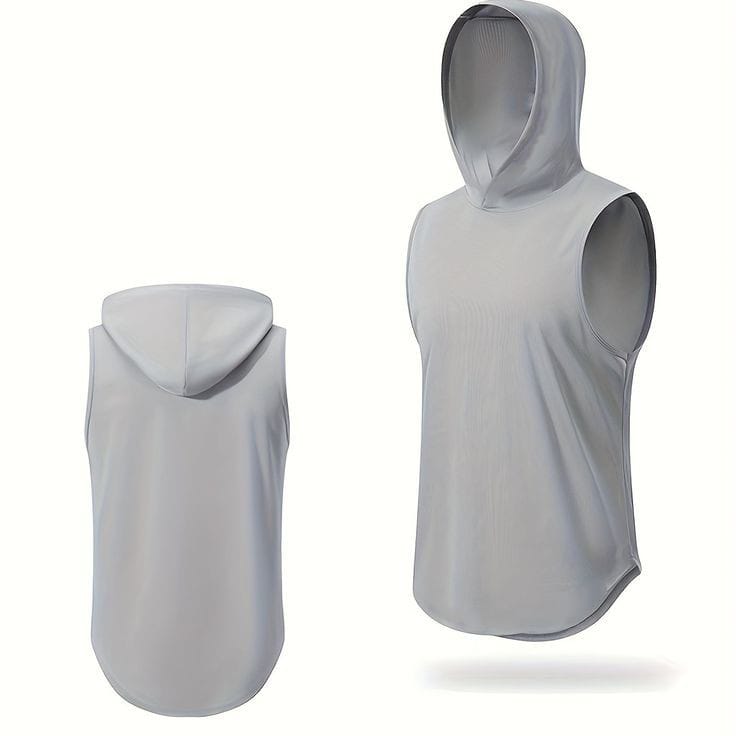 Débardeur à Capuche Sportif Gris - Léger et Respirant