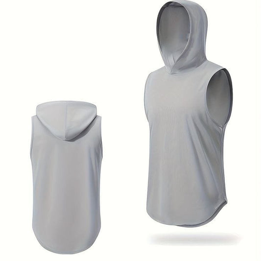 Débardeur à Capuche Sportif Gris - Léger et Respirant