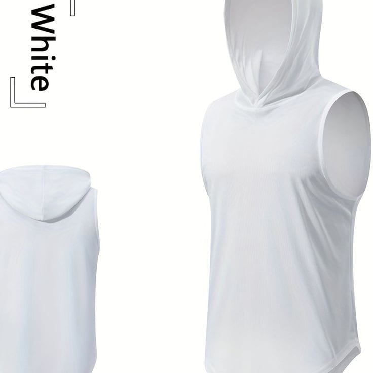Débardeur à Capuche Homme Blanc Pur - Style Urbain et Confort Athleisure
