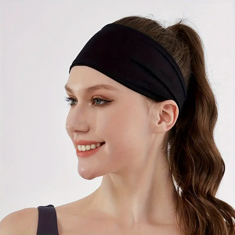 Bandeau Cheveux Noir Large - Accessoire Tendance & Confort Quotidien