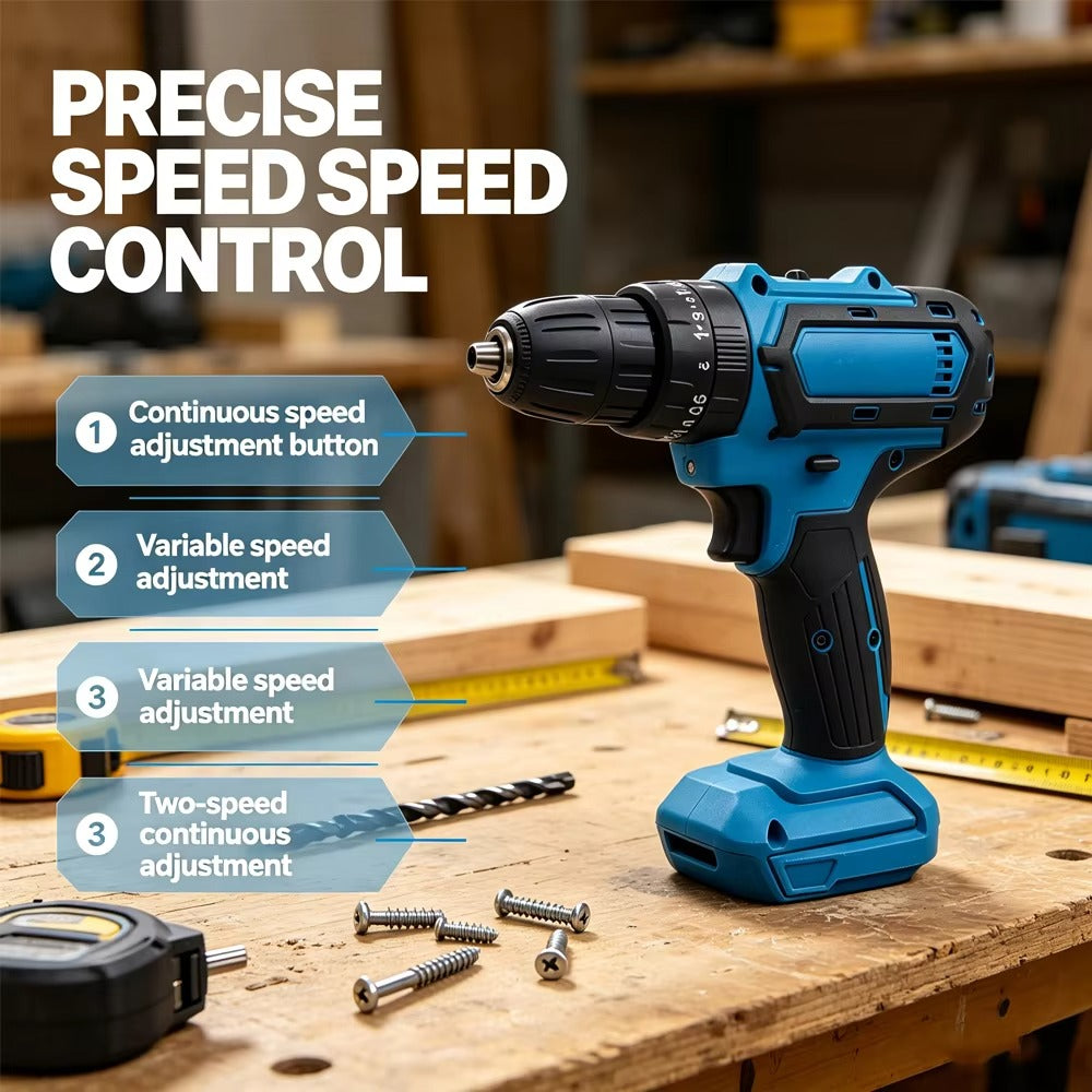 🔧⚡ Perceuse Visseuse Sans Fil 36V مثقاب لاسلكي 36 فولت مع بطاريتين وملحقات