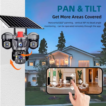 📹 Caméra de Surveillance WiFi Solaire PTZ 10K 📹 كاميرا مراقبة ذكية لاسلكية بالطاقة الشمسية
