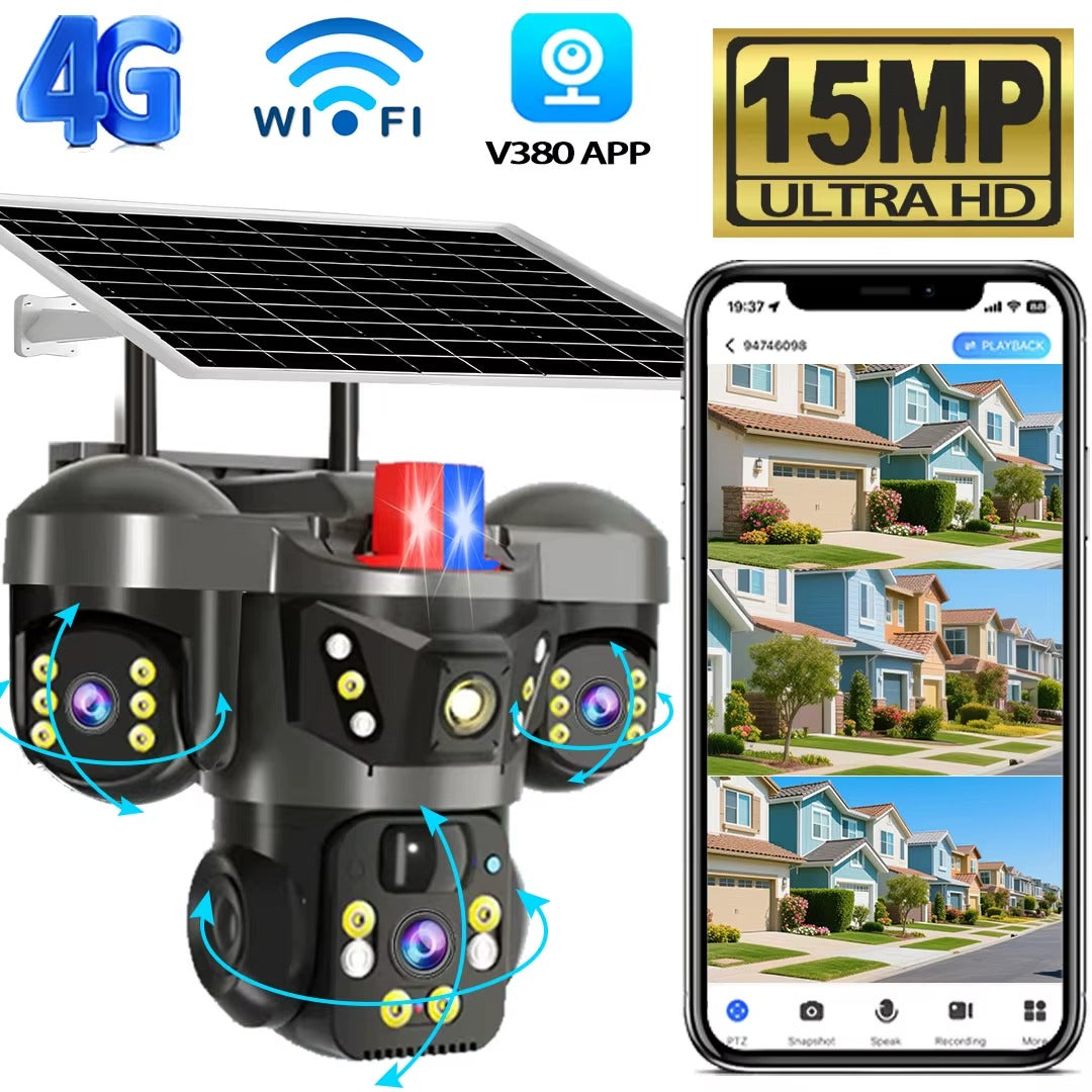 📹 Caméra de Surveillance WiFi Solaire PTZ 10K 📹 كاميرا مراقبة ذكية لاسلكية بالطاقة الشمسية