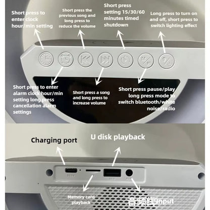 Haut-parleur Bluetooth créatif, chargeur sans fil pour téléphone portable, lampe de table multifonctionnelle avec lumières RGB