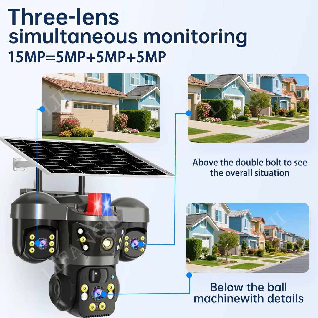 📹 Caméra de Surveillance WiFi Solaire PTZ 10K 📹 كاميرا مراقبة ذكية لاسلكية بالطاقة الشمسية