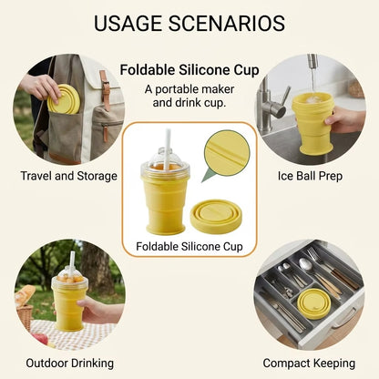 🧊🥤 Gobelet à Glaçons Pliable 2 en 1 كوب مكعبات الثلج القابل للطي 2 في 1