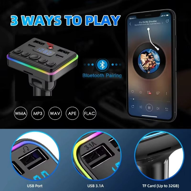 🚗 Chargeur Voiture Bluetooth PD شاحن سيارة سريع مع بلوتوث وجهاز إرسال FM