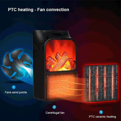 Mini cheminée électrique décorative – Chauffage rapide à 3 modes avec effet flamme réaliste