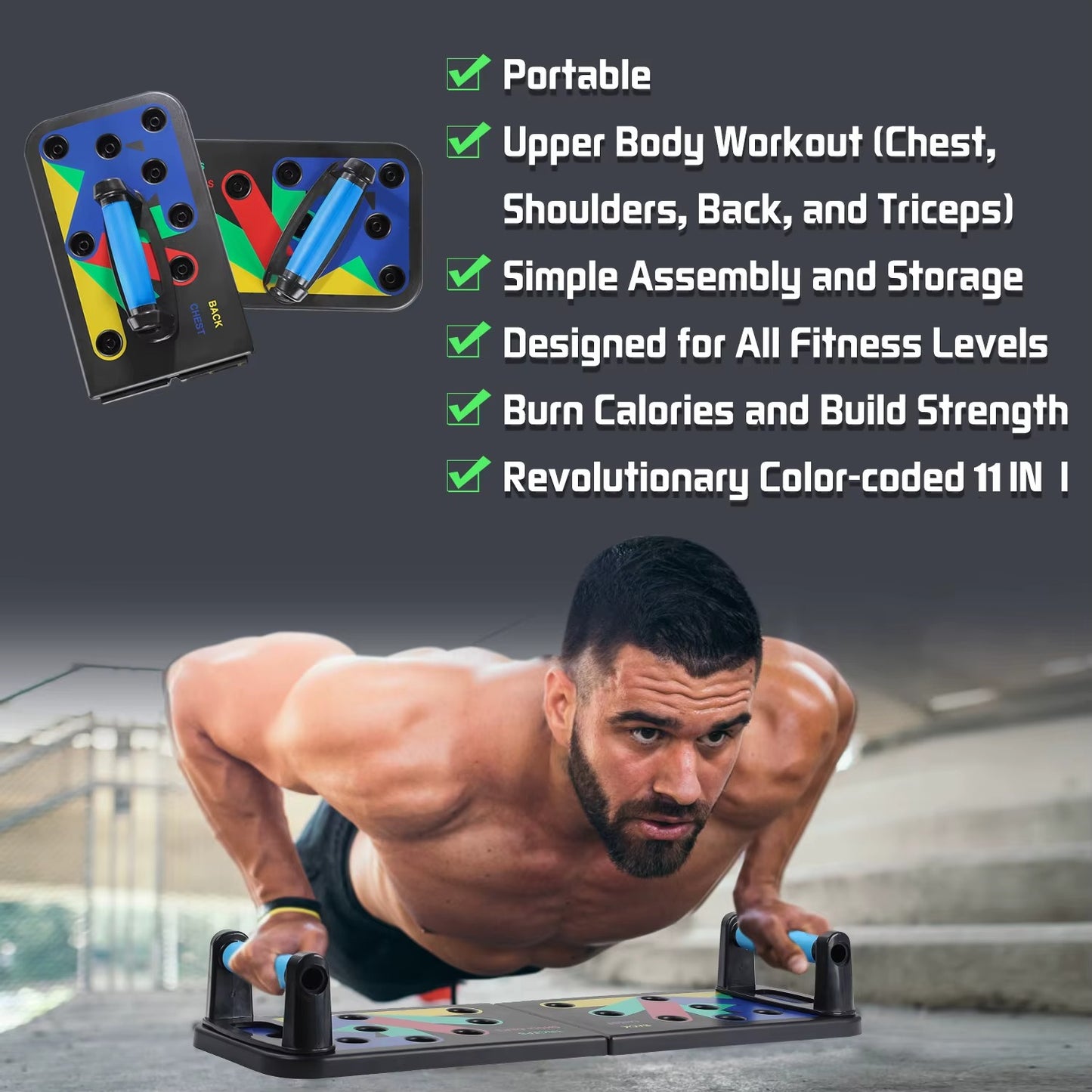 💪 Planche Push-Up Pro لوح تمارين الضغط الاحترافي 12 في 1