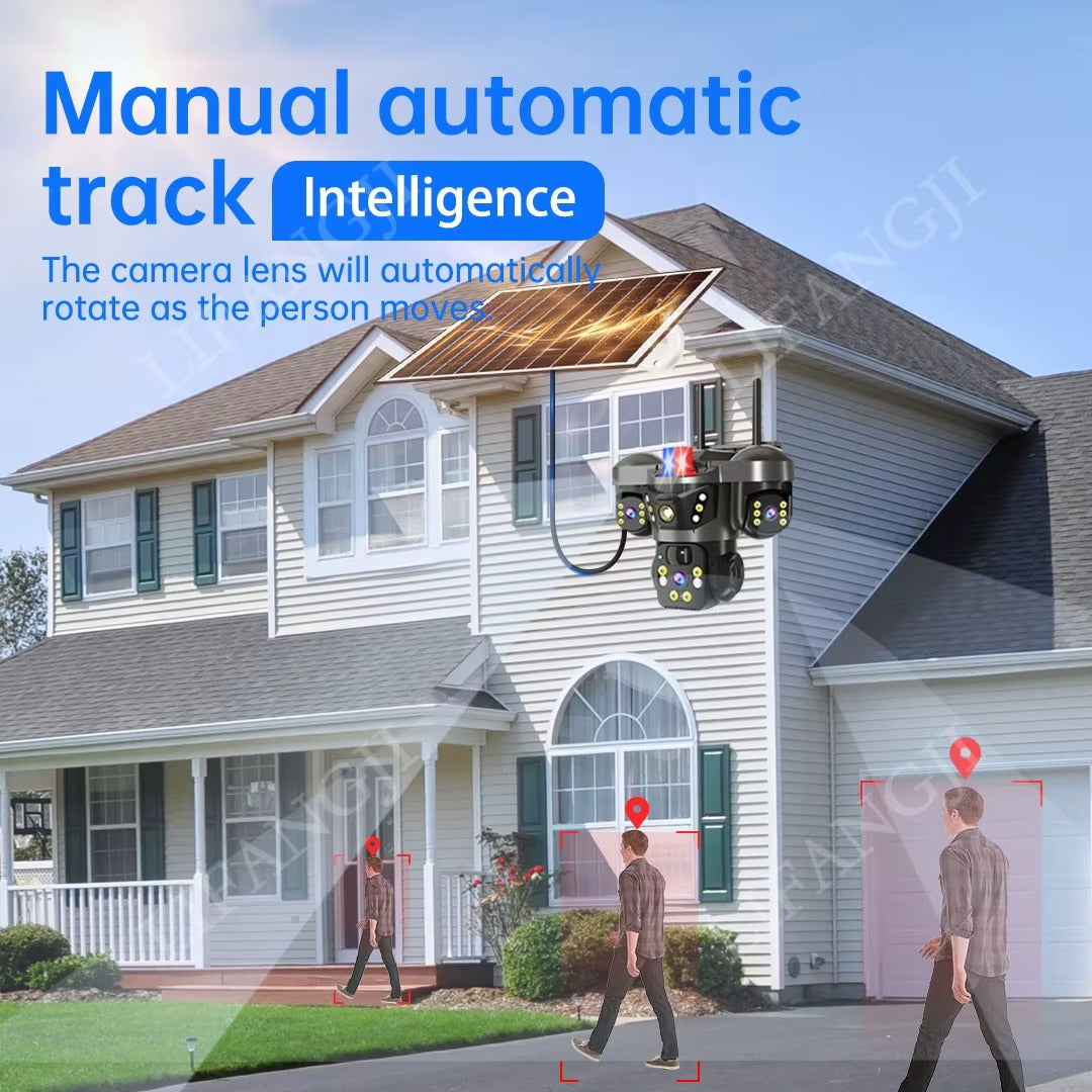 📹 Caméra de Surveillance WiFi Solaire PTZ 10K 📹 كاميرا مراقبة ذكية لاسلكية بالطاقة الشمسية