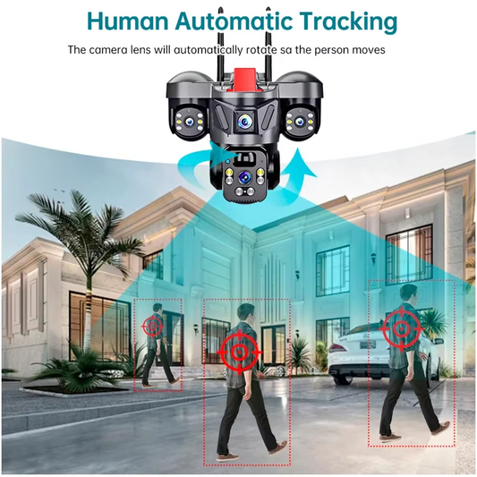 📹 Caméra de Surveillance WiFi Solaire PTZ 10K 📹 كاميرا مراقبة ذكية لاسلكية بالطاقة الشمسية