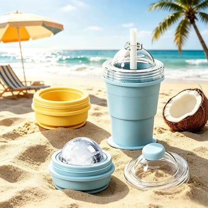 🧊🥤 Gobelet à Glaçons Pliable 2 en 1 كوب مكعبات الثلج القابل للطي 2 في 1