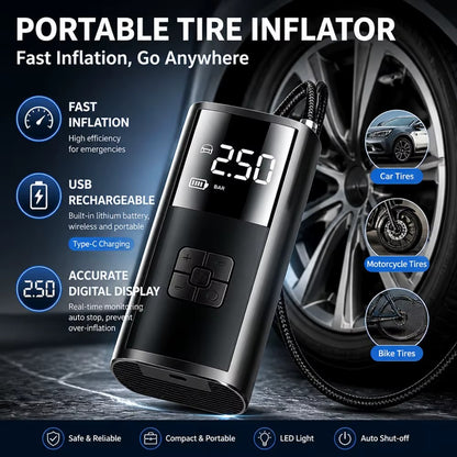 🚗 Compresseur d'Air Portable Sans Fil 🚗 مضخة هواء محمولة لاسلكية