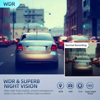 📹 Caméra Dashcam Triple Vision كاميرا سيارة ثلاثية العدسات لتسجيل الطريق