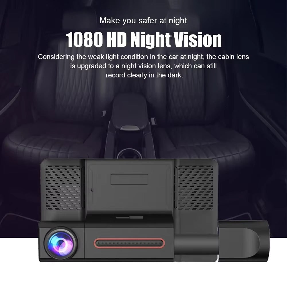 📹 Caméra Dashcam Triple Vision كاميرا سيارة ثلاثية العدسات لتسجيل الطريق